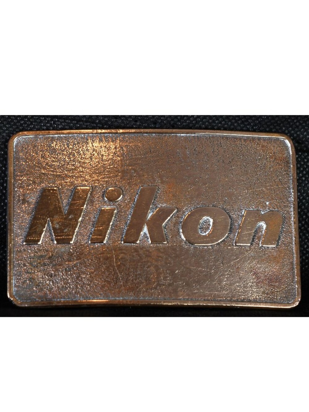 Vintage Nikon Camera Belt Buckle Solid Brass Made in USA by Indiangiver Co.